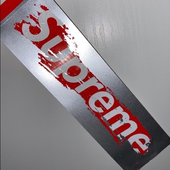 SUPREME Scratch Off Silver & Red Box Logo Sticker Brand New - Picture 2 of 4